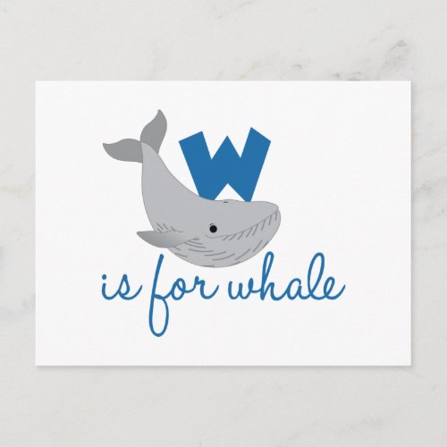 W Is For Whale Postcard