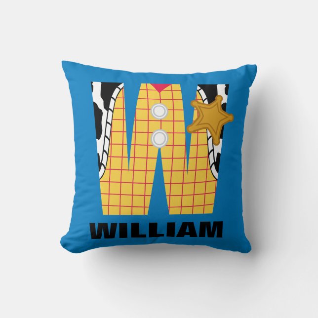 W is for Woody | Add Your Name Throw Pillow (Front)