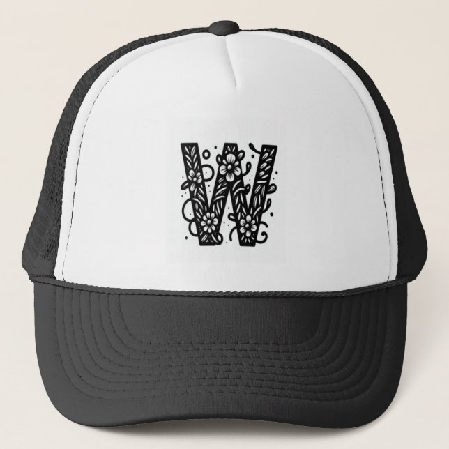 W Letter Embroidered Hat Cap – Stylish & Minimal H (Front)