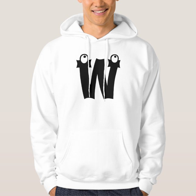 W, letter with eyeballs hoodie (Front)