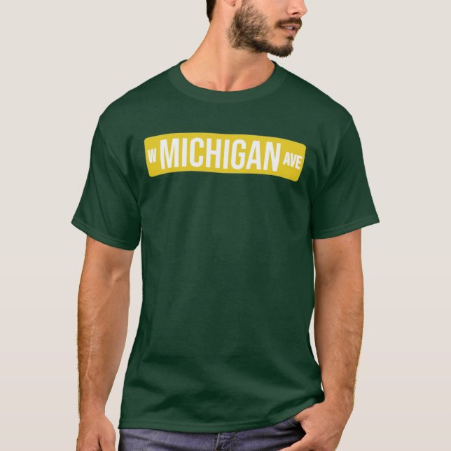 W MICHIGAN AVE white WESTERN MICHIGAN T-Shirt (Front)