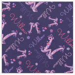 W monogram and personalized name Willow fabric