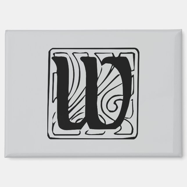 W Monogram black Magnet (Front)