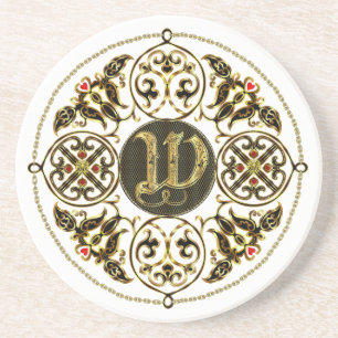 W Monogram Classic Best viewed large see notes Sandstone Coaster