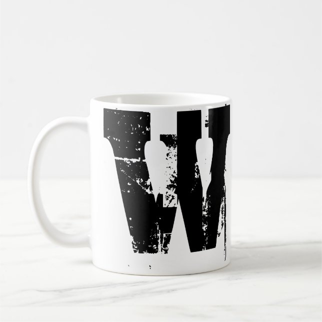W Monogram Grunge Cool Mug (Left)