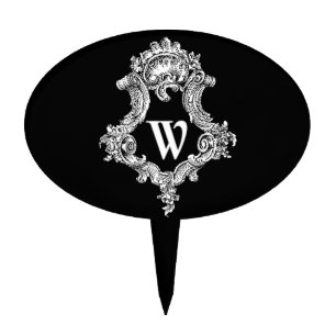 W Monogram Initial Cake Topper