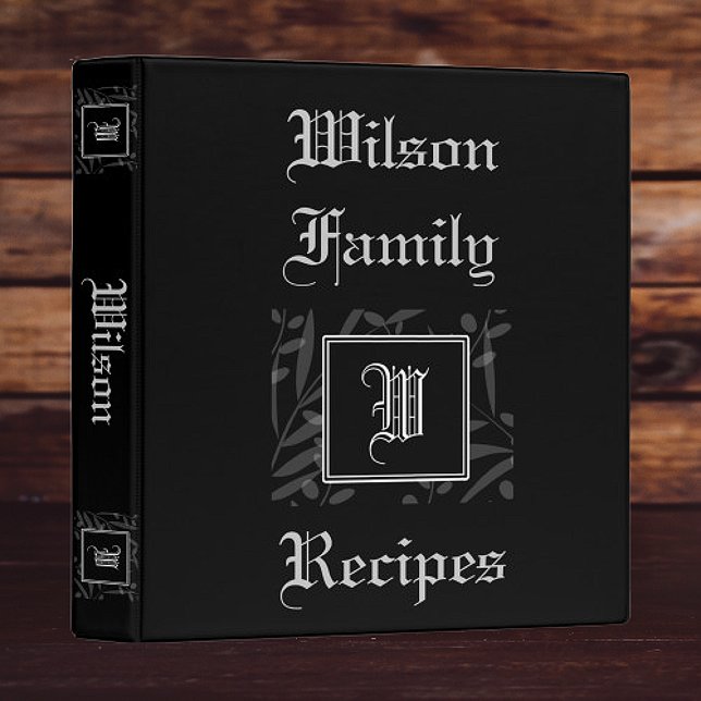 W Monogram Recipe Binder (W Monogram Recipe Book Binder)