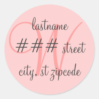 W monogram return address label