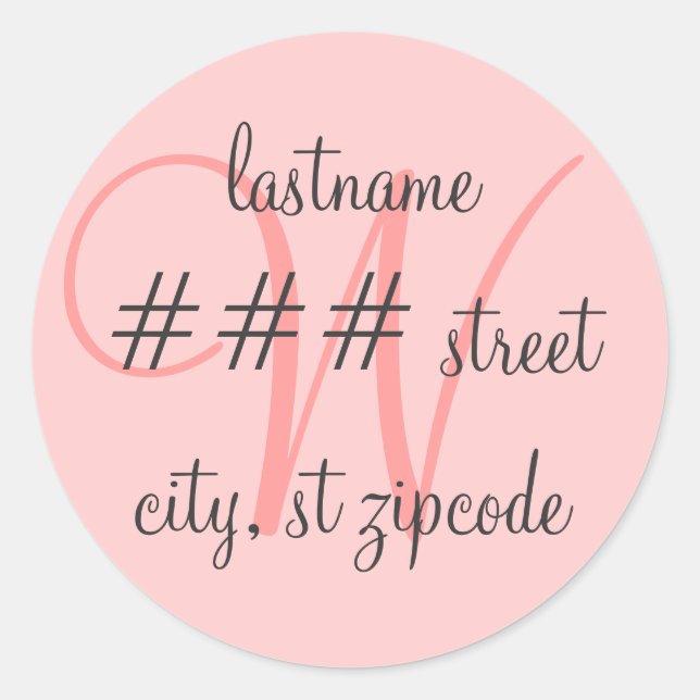 W monogram return address label (Front)