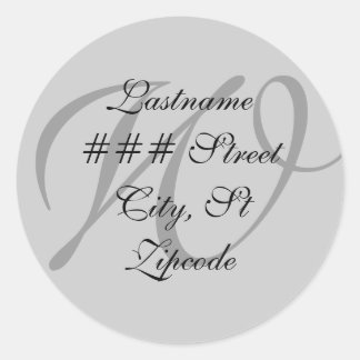 W monogram return address label