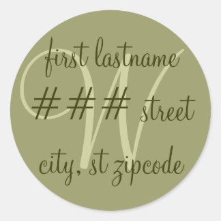"W" monogram return address label - personalize