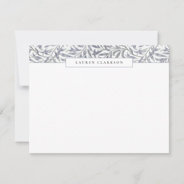 W. Morris Blue Willow Bough Top Border Note card (Front)