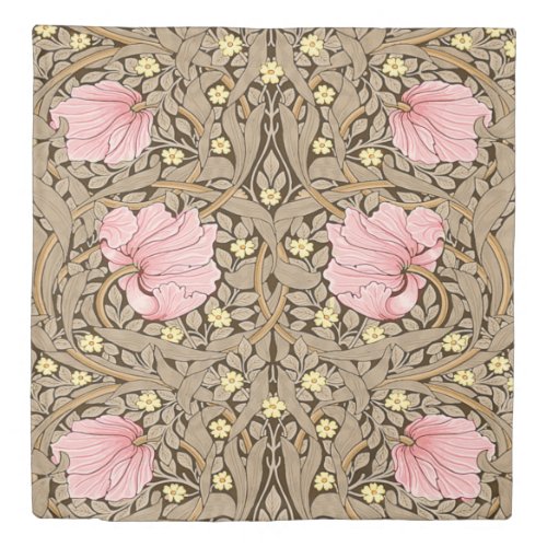 W Morris Pimpernel Pattern in Pink  Sepia Duvet Cover