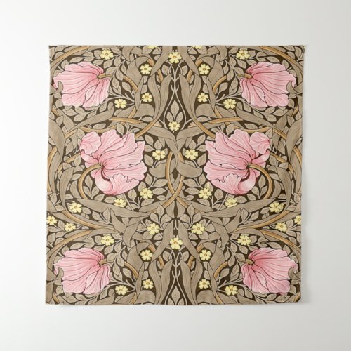 W Morris Pimpernel Pattern in Pink  Sepia Tapestry