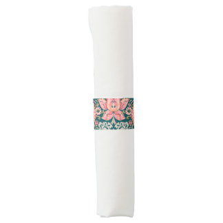 W Morris Pink Strawberry Thief Paper Napkin Bands