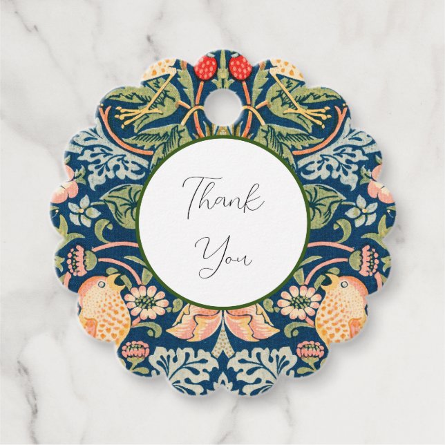 W Morris Strawberry Thief Favor Tag (Front)