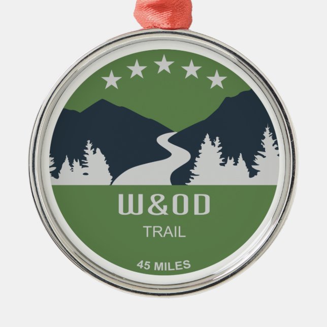 W&OD Trail Metal Ornament (Front)