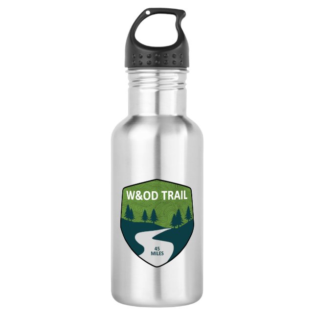W&OD Trail Stainless Steel Water Bottle (Front)