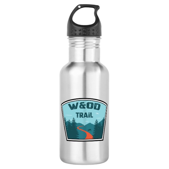 W&OD Trail Stainless Steel Water Bottle (Front)