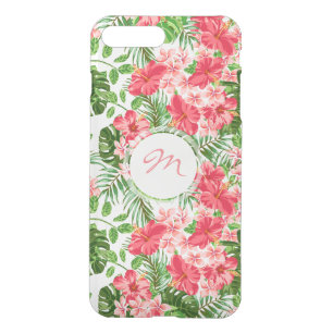 W Personalized Hibiscus Flower Monogram iPhone C iPhone 8 Plus/7 Plus Case