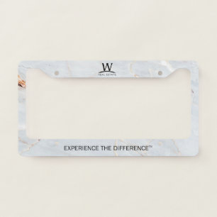 W Real Estate License Plate Frame - Faux Marble
