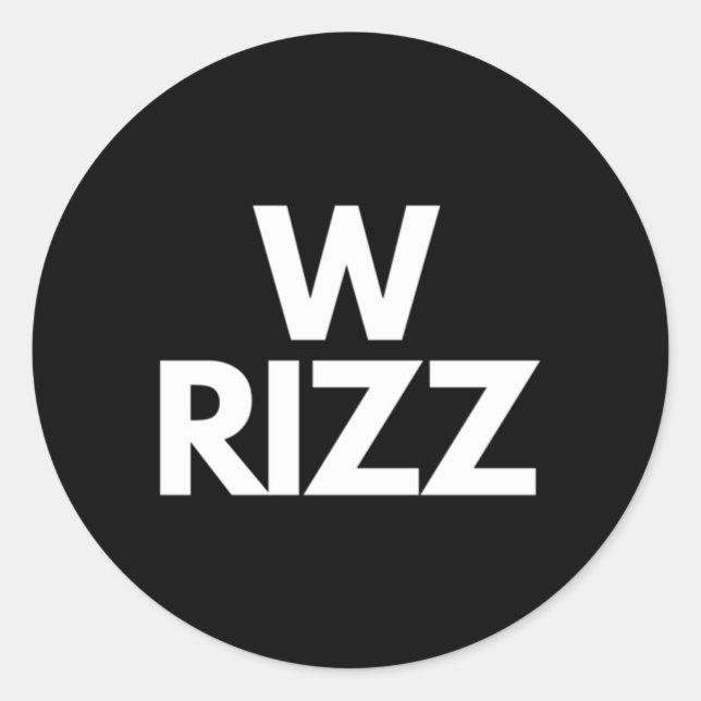 W Rizz Classic Round Sticker (Front)