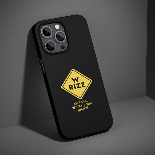W rizz US warning sign Meme Funny Quote iPhone Case (Creator Uploaded)