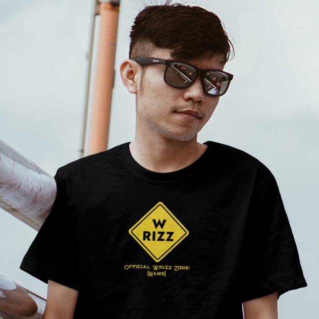 W rizz US warning sign Meme Funny Quote Tri-Blend Shirt (Creator Uploaded)