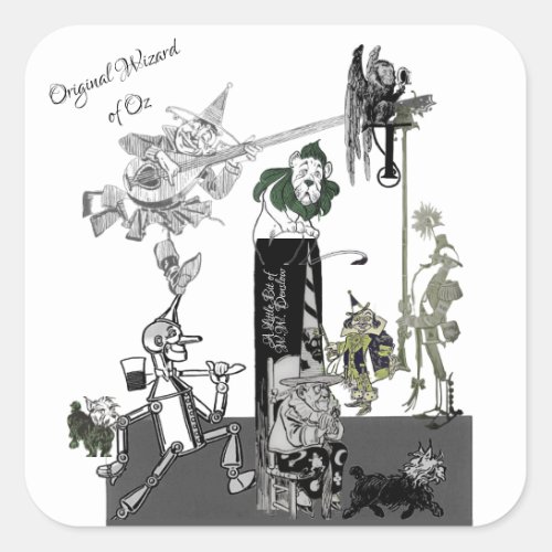 WW Denslow Original Wizard of OZ Illustrations  Square Sticker