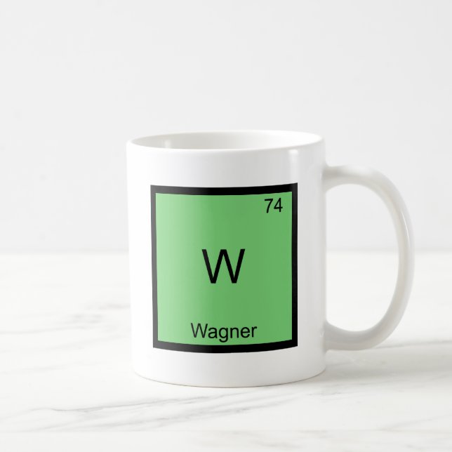W - Wagner Funny Chemistry Element Symbol T-Shirt Coffee Mug (Right)