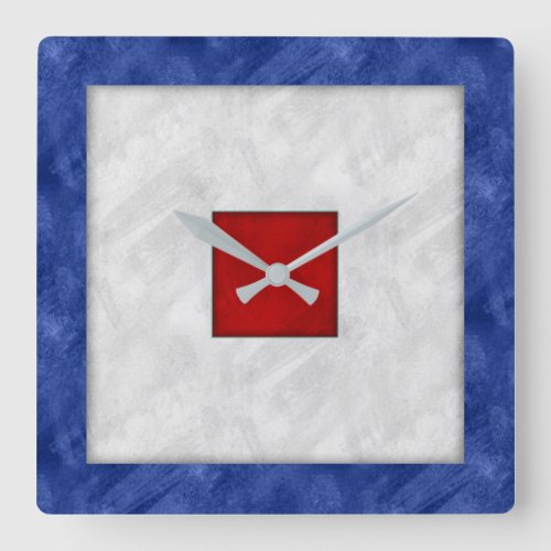 W Whiskey Watercolor Nautical Signal Maritime Flag Square Wall Clock