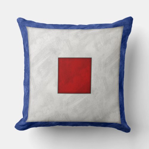 W Whiskey Watercolor Nautical Signal Maritime Flag Throw Pillow