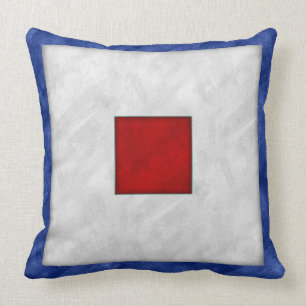 W Whiskey Watercolor Nautical Signal Maritime Flag Throw Pillow