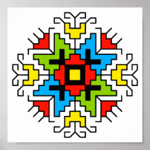 WA0011 Wall Art Bulgarian motif shevitsa red