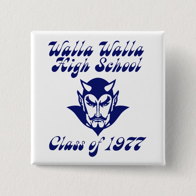 Wa-Hi Class of 1977 Square Button (Front)