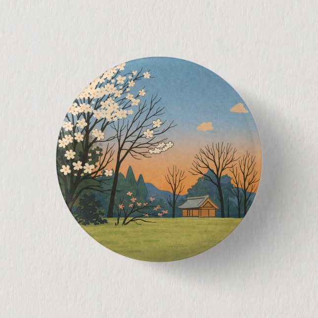 Wa – Japanese Landscapes – Quiet Countryside Button (Front)