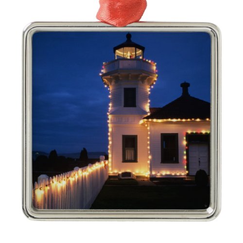 WA, Mukilteo, Mukilteo Lighthouse, established 2 Metal Ornament
