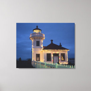 WA, Mukilteo, Mukilteo Lighthouse, established Canvas Print