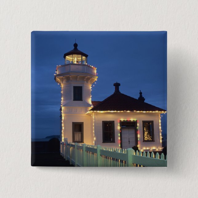 WA, Mukilteo, Mukilteo Lighthouse, established Pinback Button (Front)