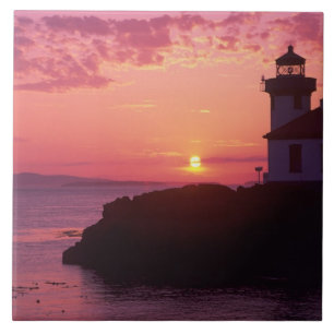WA, San Juan Island, Lime Kiln Lighthouse, 1919, Tile