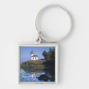 WA, San Juan Island, Lime Kiln lighthouse Keychain