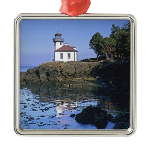 WA, San Juan Island, Lime Kiln lighthouse Metal Ornament