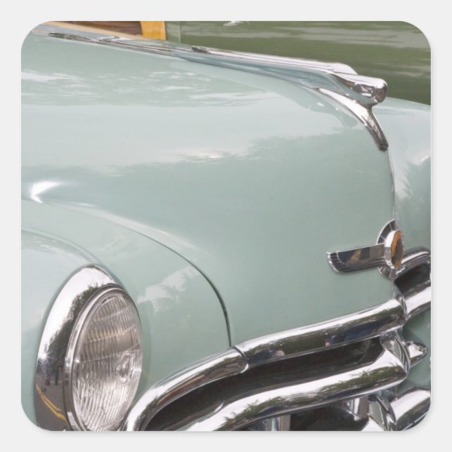 WA, Seattle, classic American automobile. 3 Square Sticker (Front)