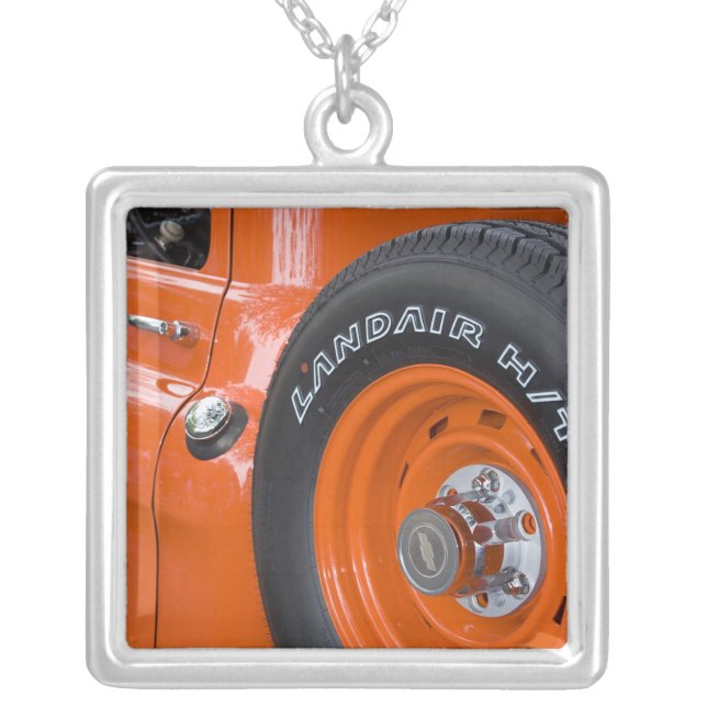 WA, Seattle, Classic pickup. Silver Plated Necklace (Front)