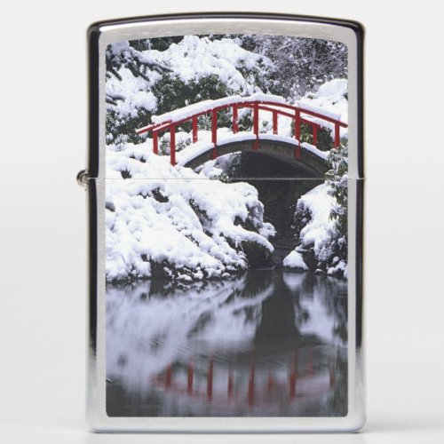 WA Seattle Moon bridge and pond after winter 2 Zippo Lighter