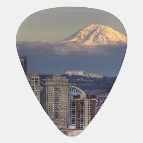 WA Seattle Mount Rainier from Kerry Park Guitar Pick