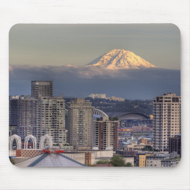 WA, Seattle, Mount Rainier from Kerry Park Mouse Pad (Front)