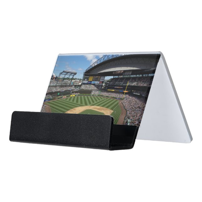 WA, Seattle, Safeco Field, Mariners baseball Desk Business Card Holder (Angled Front)