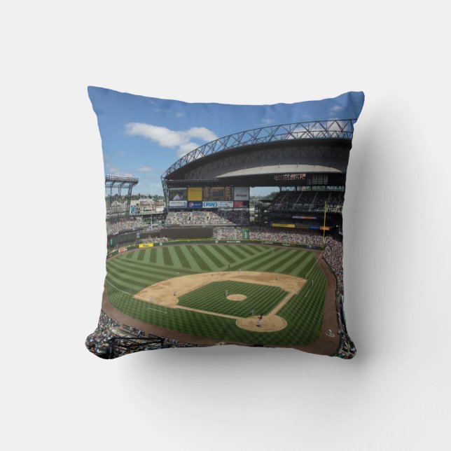 WA, Seattle, Safeco Field, Mariners baseball Throw Pillow (Front)