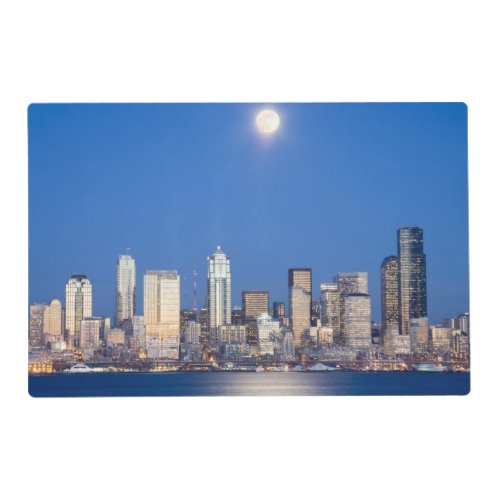 WA Seattle Seattle skyline and Elliott Bay 3 Placemat